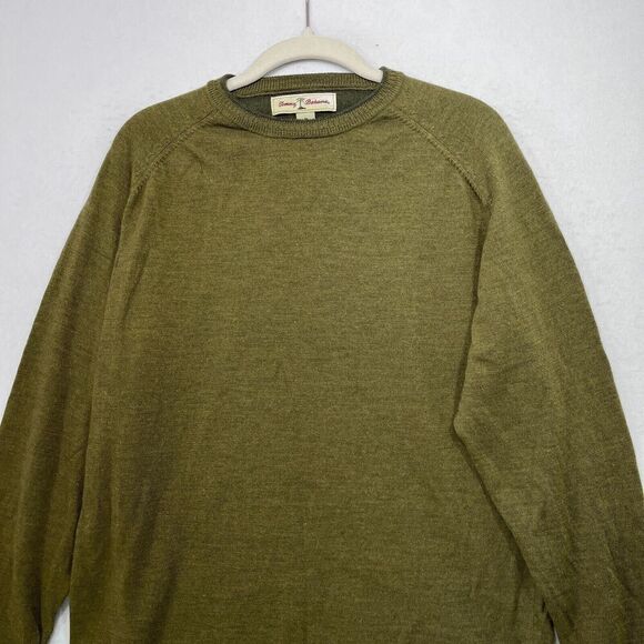 Tommy Bahama Sweater Men M Green 100% Merino Wool Relaxed Fit Classic Everyday - Picture 5 of 11